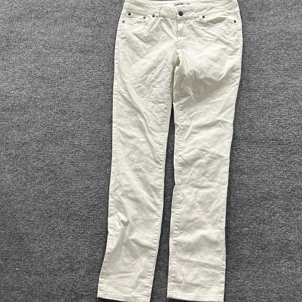 Prana Pants Womens Size 10/30 White Organic Cotton Slim Straight Leg Casual